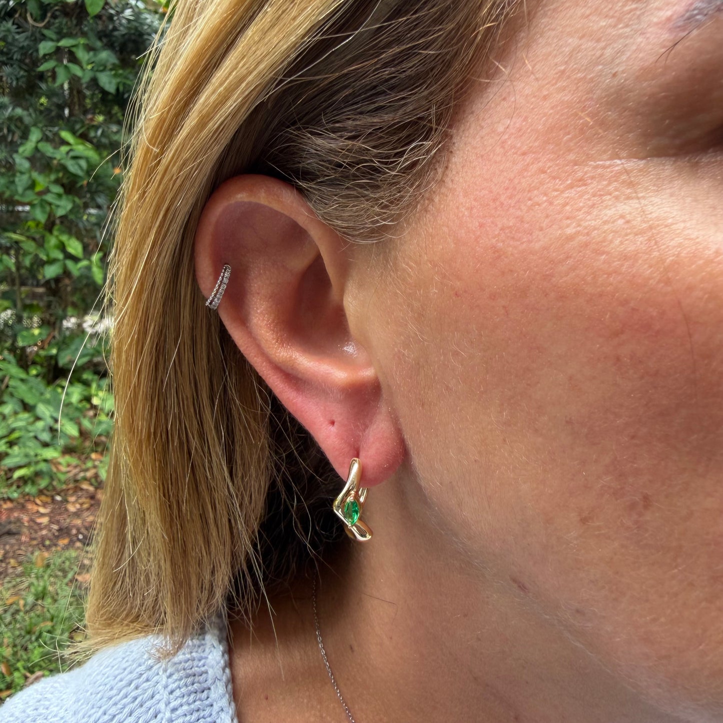 S Earrings in 18K Gold Plated