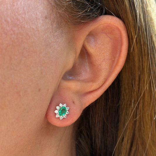 Dhamar Earrings in 18K White Gold