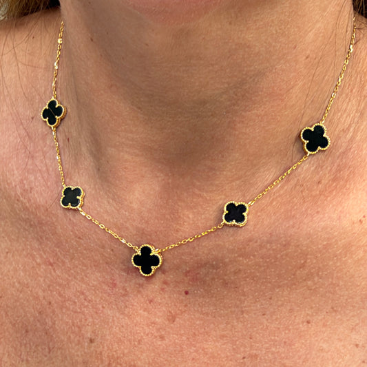Five Flowers Necklace in Sterling Silver 925