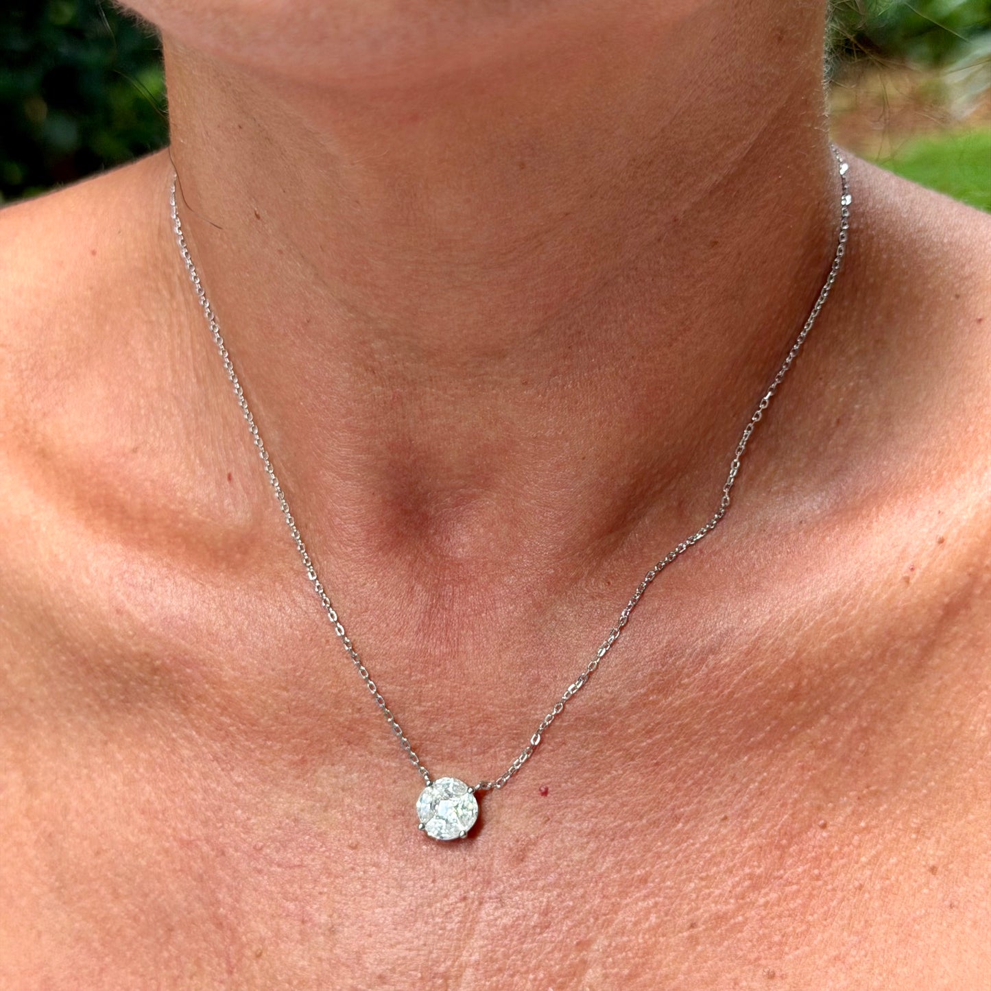 Navete Moissanite Necklace in Sterling Silver 925