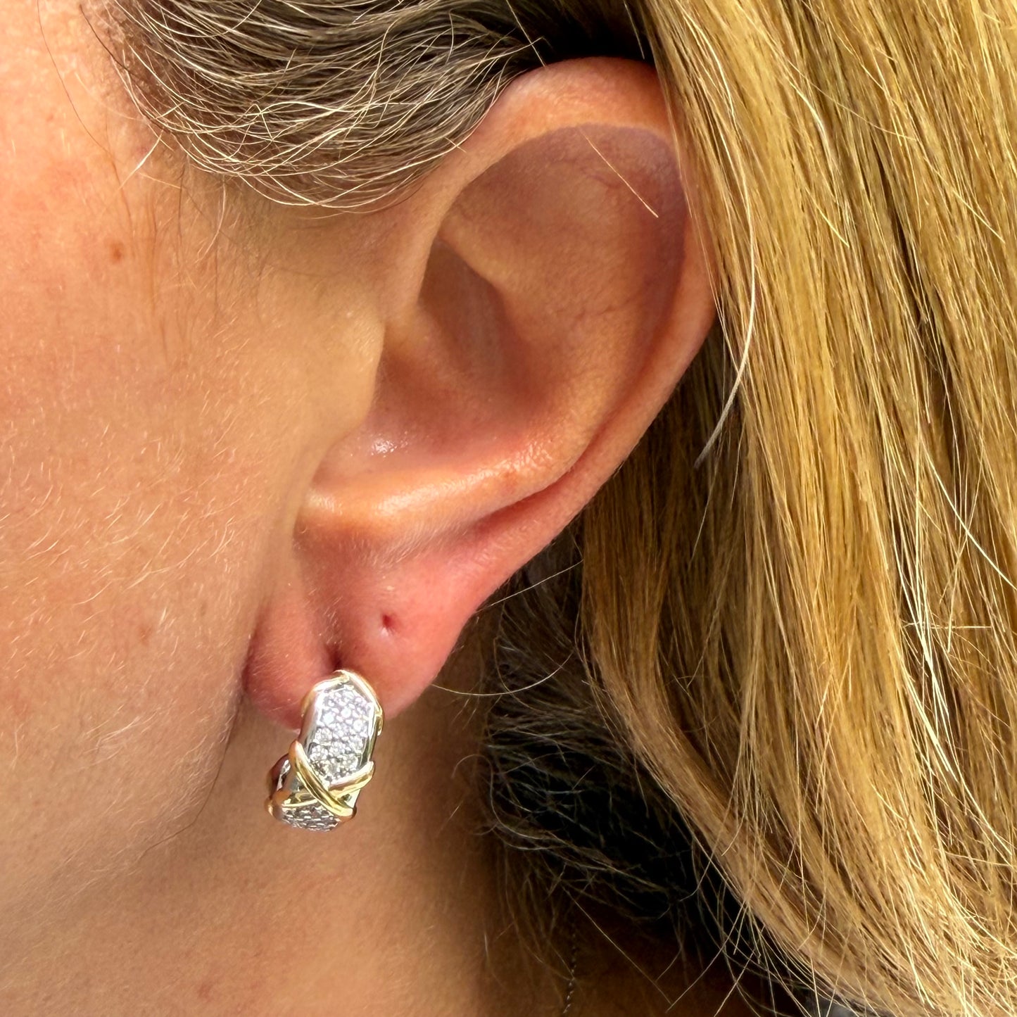 X Earrings in 18K Gold Plated
