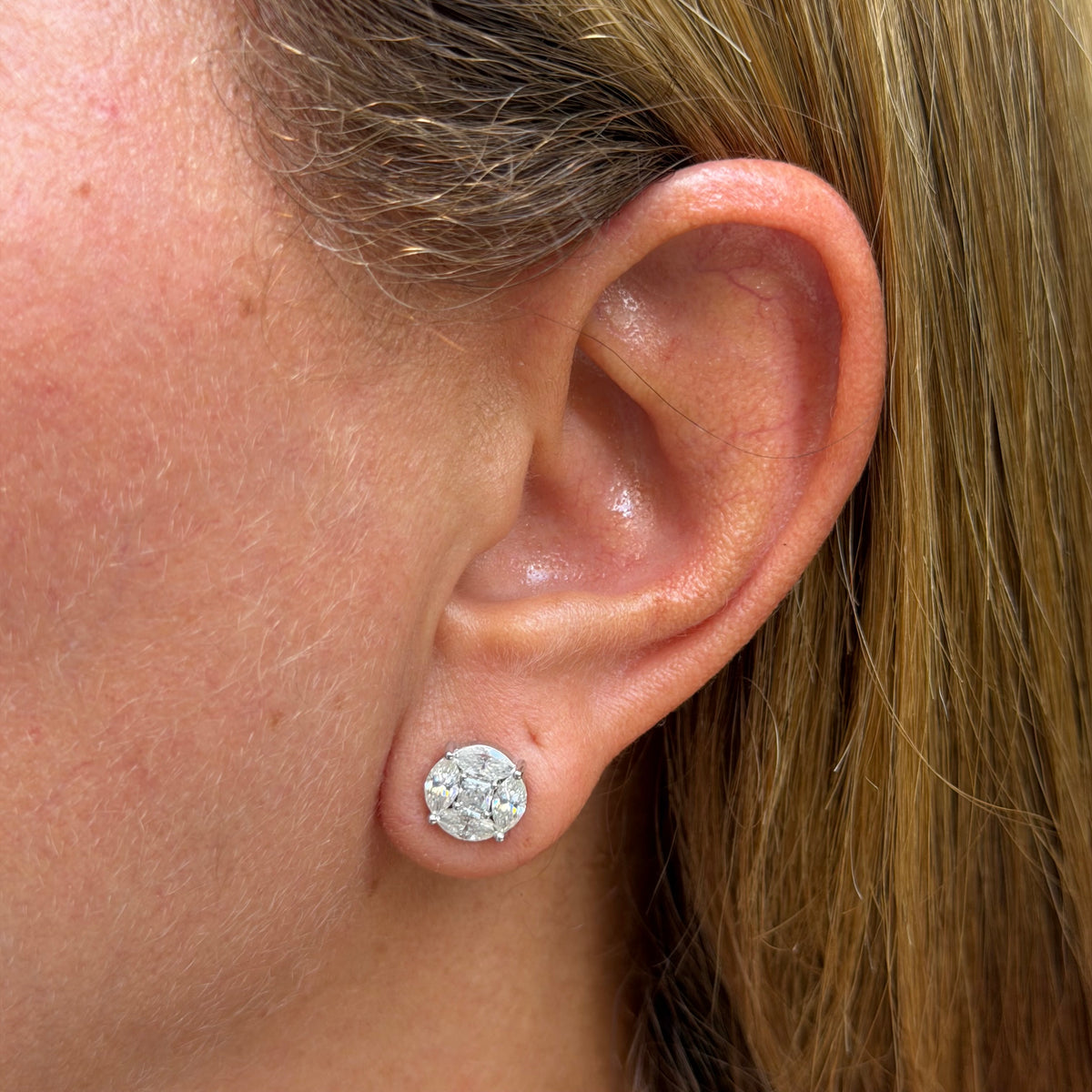Moissanite Star Earrings in Sterling Silver 925