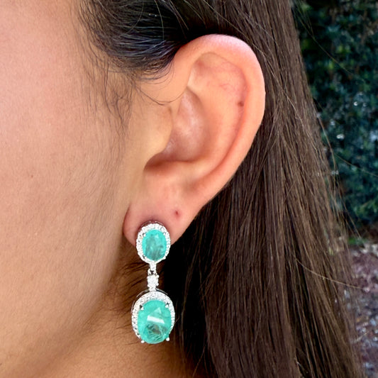 Love Earrings in 18K White Gold Plated