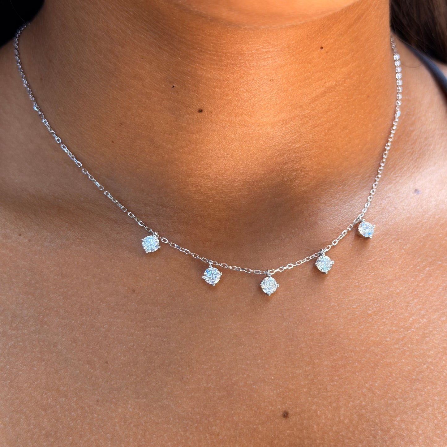 Moissanite Choker in Sterling Silver 925