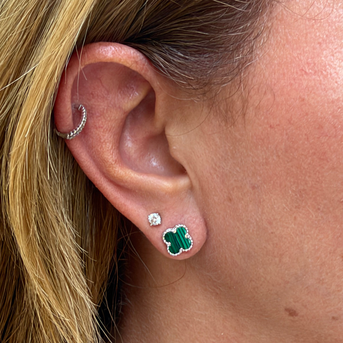 Flower Earrings in Sterling Silver 925