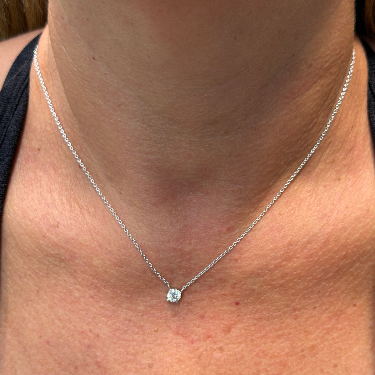 Moissanite Light Spot Necklace in Sterling Silver 925