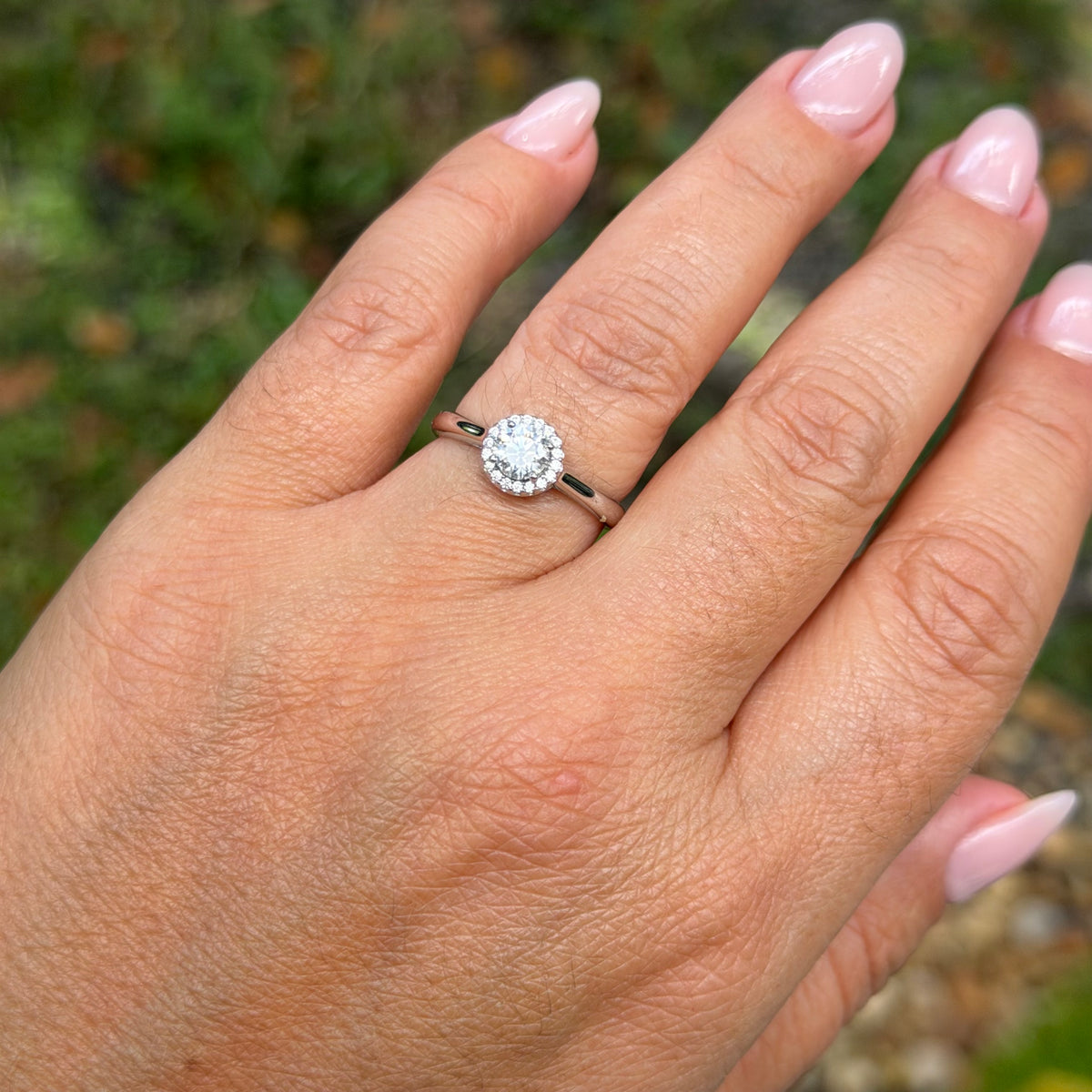 Moissanite Crown Ring in Sterling Silver 925