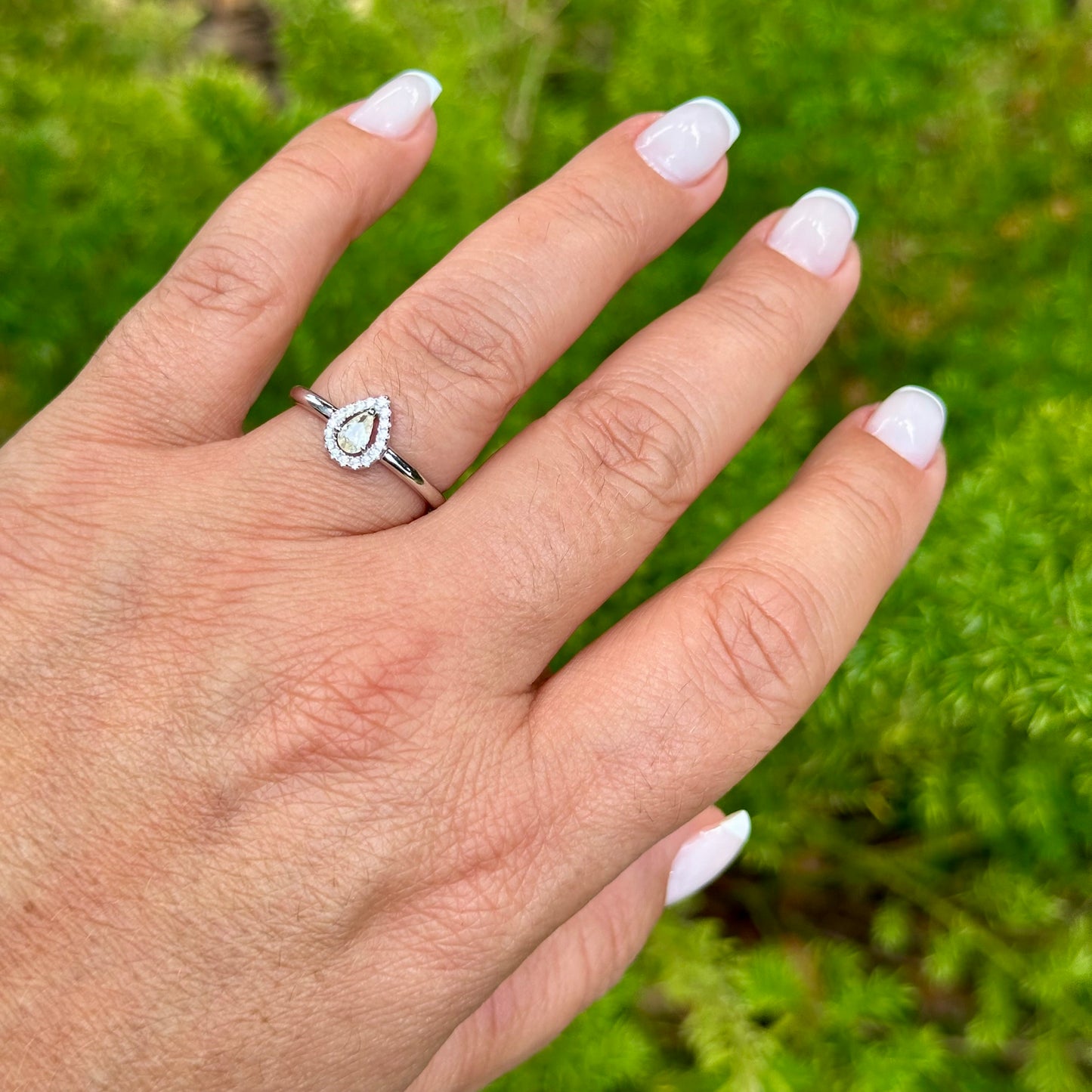 Yellow Drop Ring in Sterling Silver 925