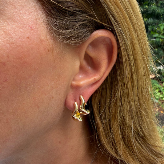 S Earrings in 18K Gold Plated
