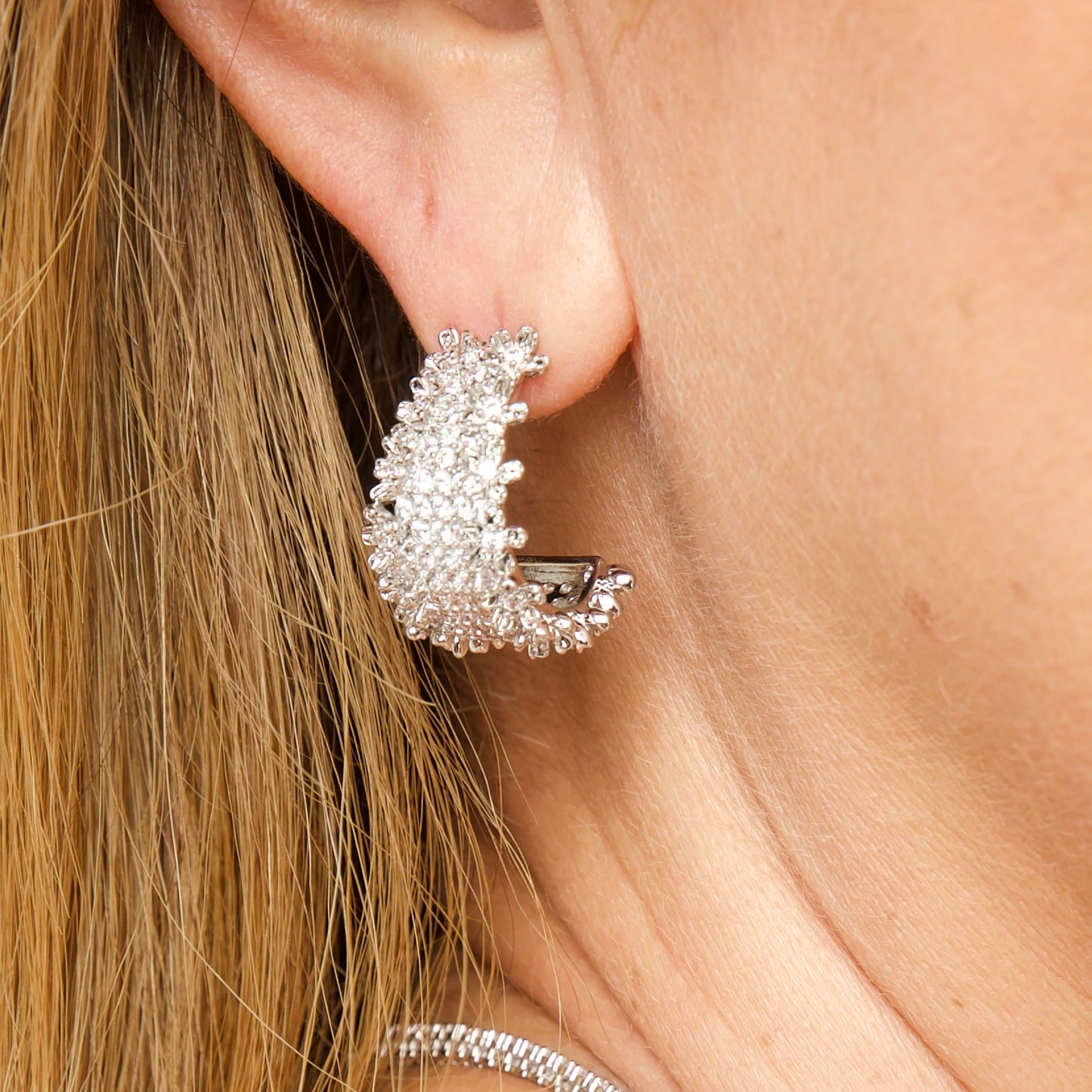 Cartagena Earrings in 18K White Gold Plated