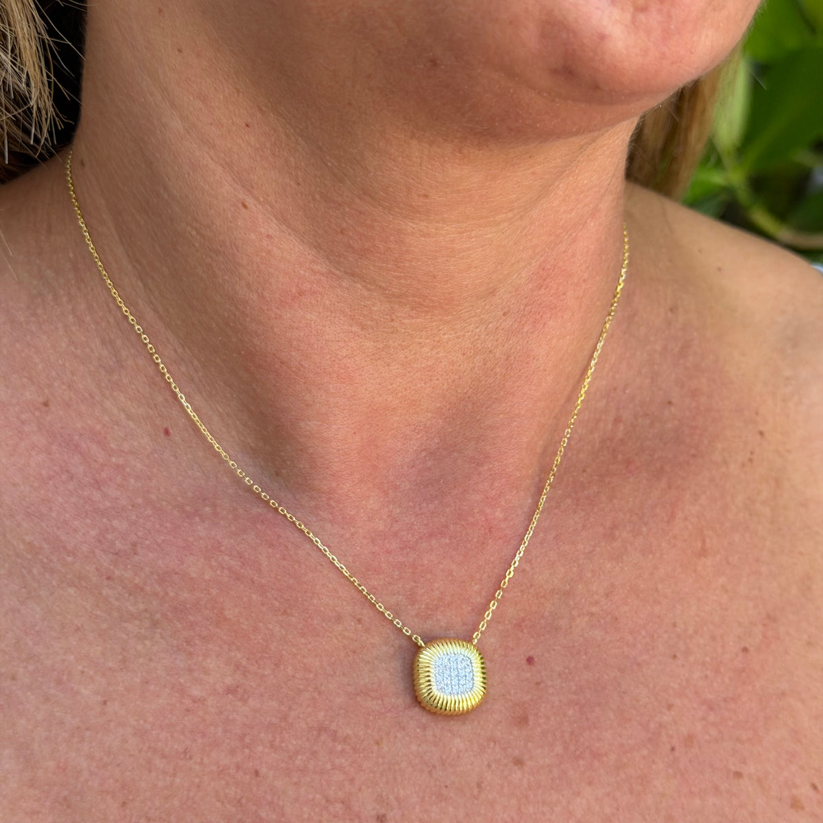 Square Necklace in Sterling Silver 925