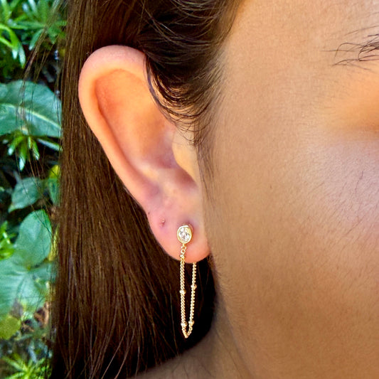 Chain Link Earrings in Sterling Silver 925