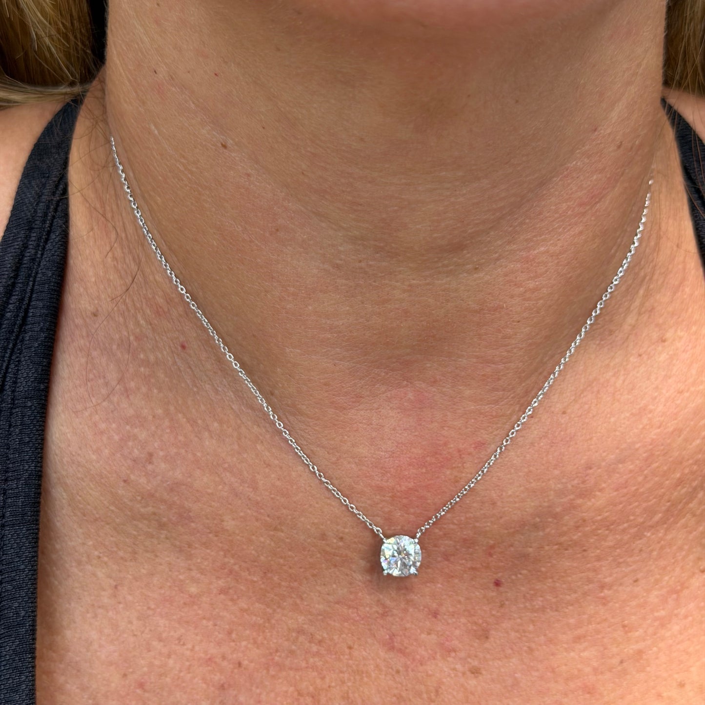 Moissanite Light Spot Necklace in Sterling Silver 925