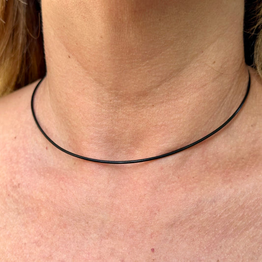 Leather Necklace w/ 18K Gold Plated
