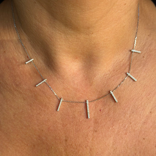 Adjustable Mukalla Necklace in 18K White Gold