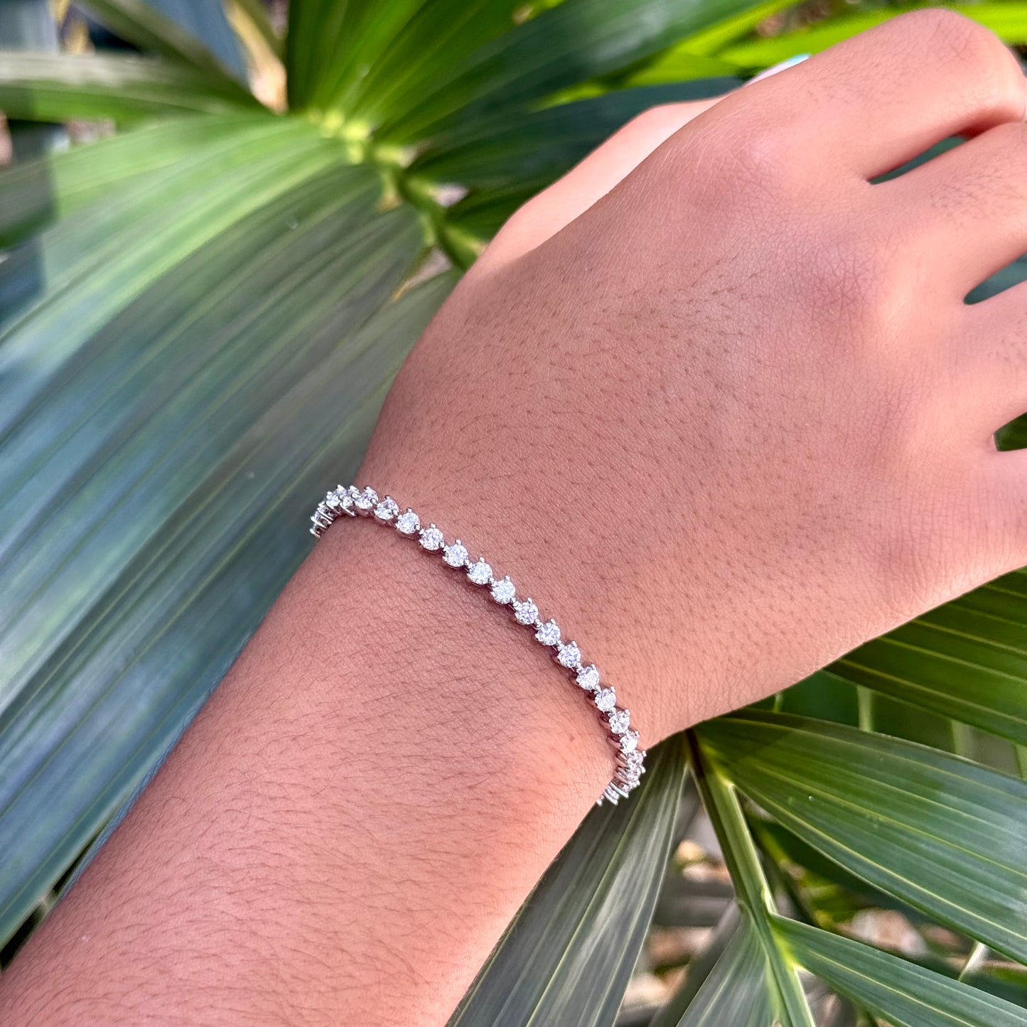 Three Point Tennis Bracelet in 18K Gold Plated