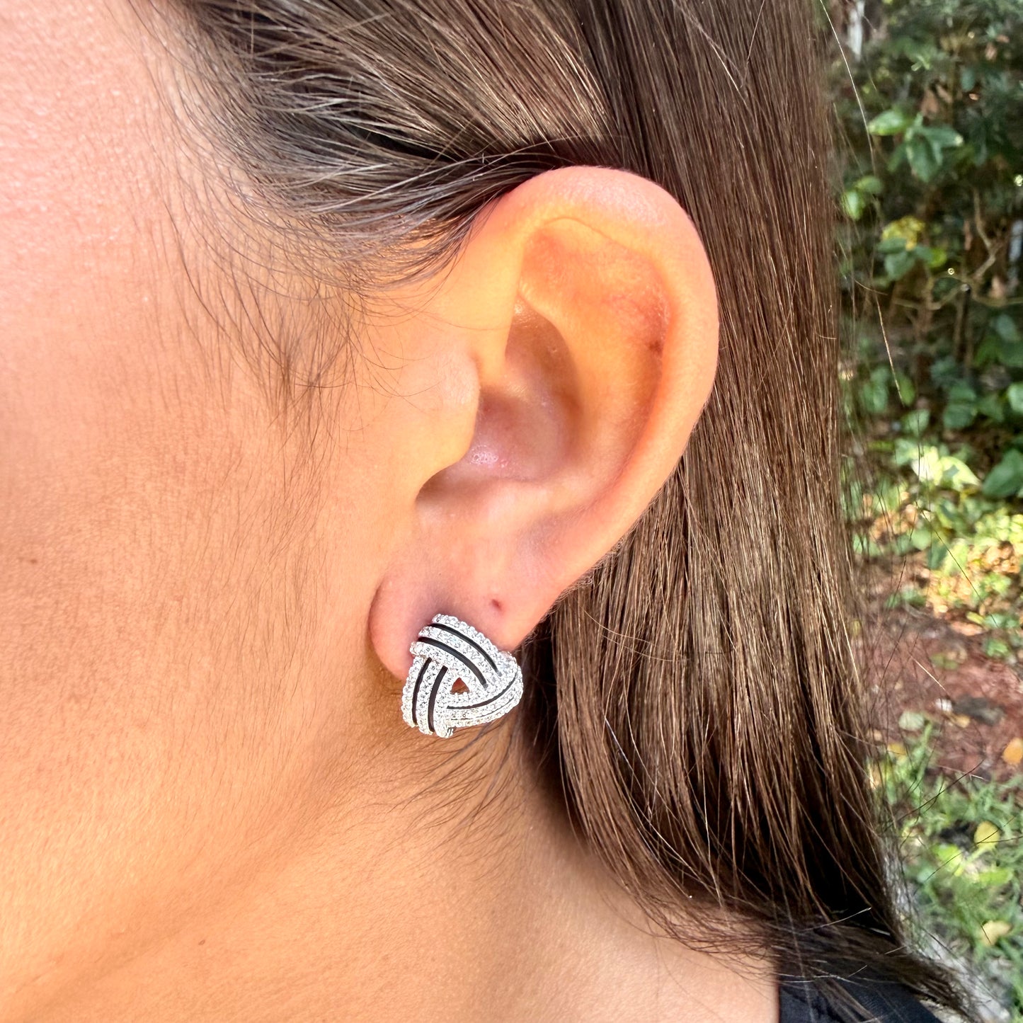 Interlaced Earrings in Sterling Silver 925