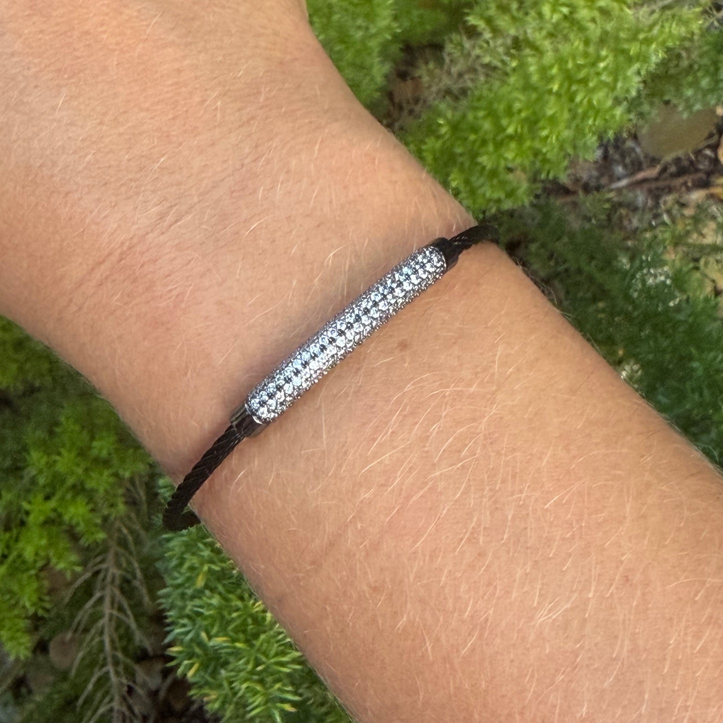 Wire w/ Zirconias Bracelet in Stainless Steel 316L