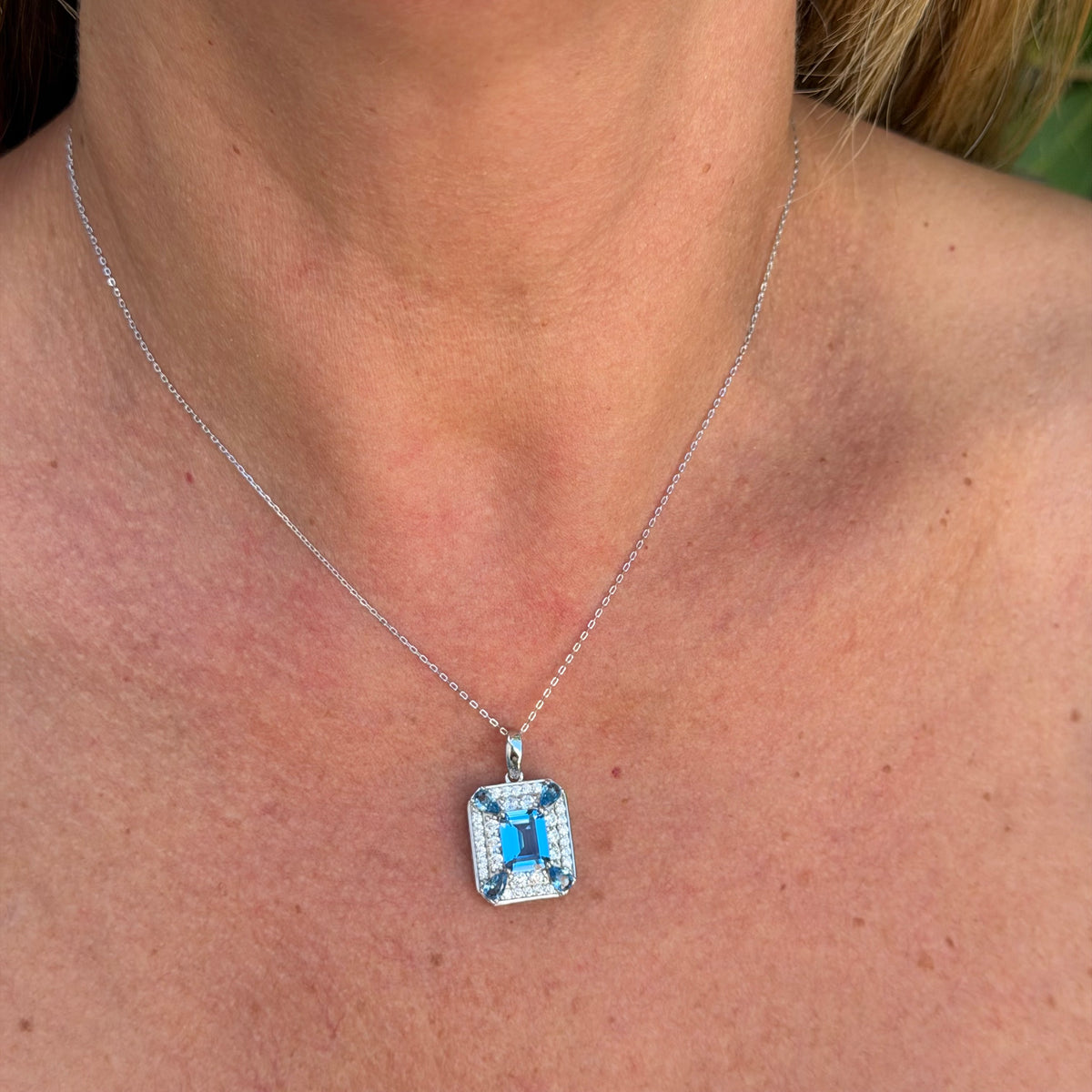 Blue Necklace in Sterling Silver 925