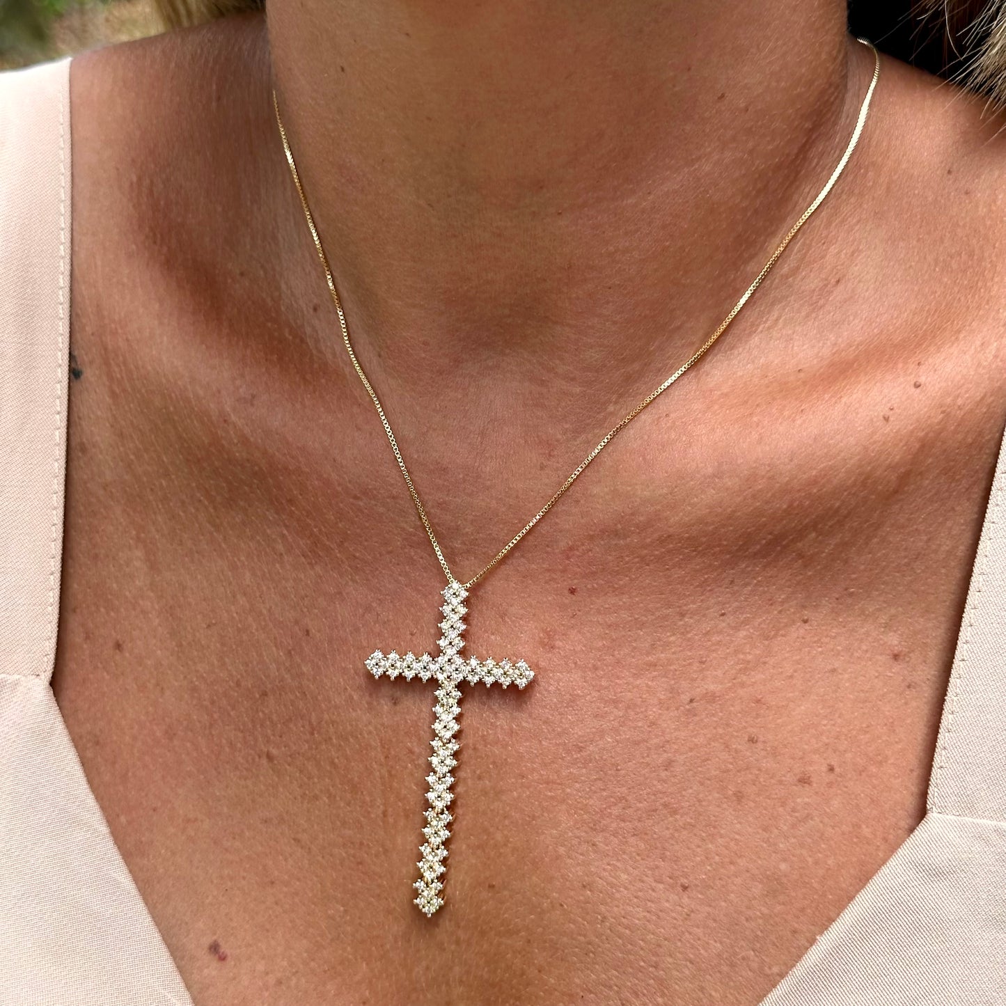 Flex Cross Necklace in 18K Gold Plated