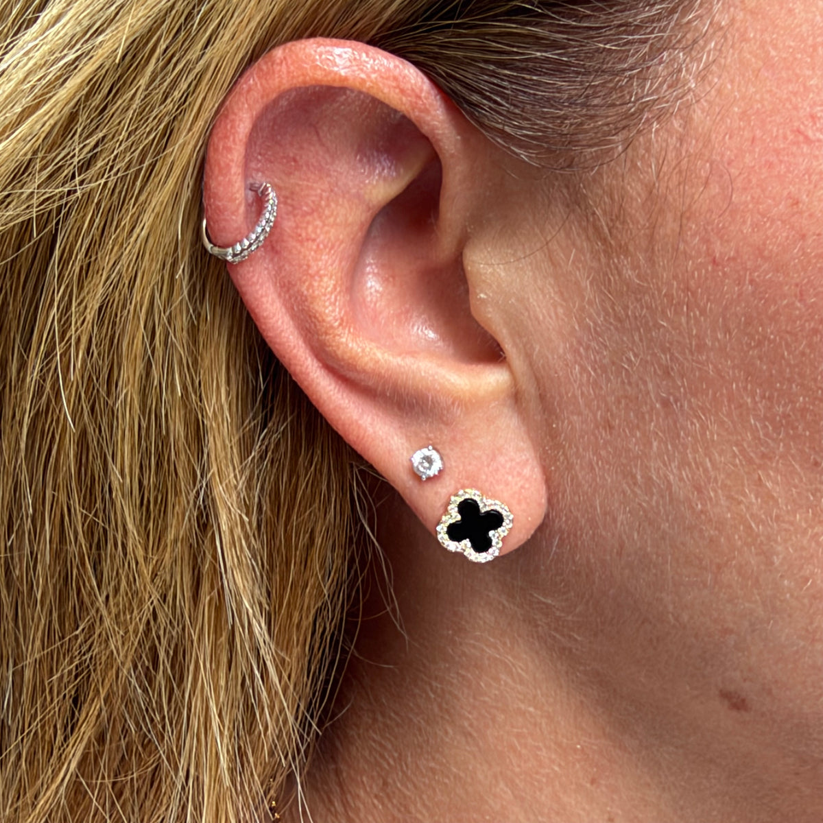 Flower Earrings in Sterling Silver 925