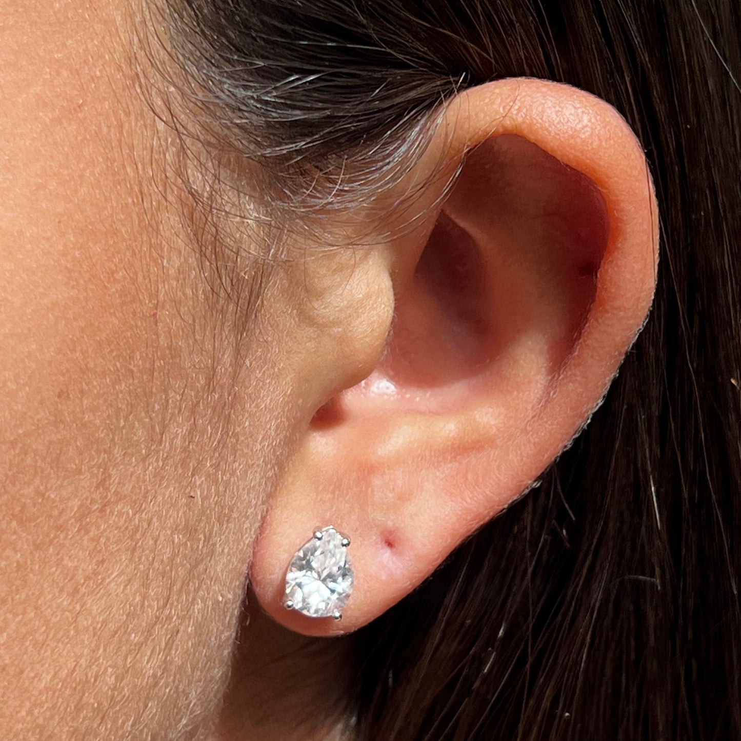 Moissanite Drop Earrings in Sterling Silver 925