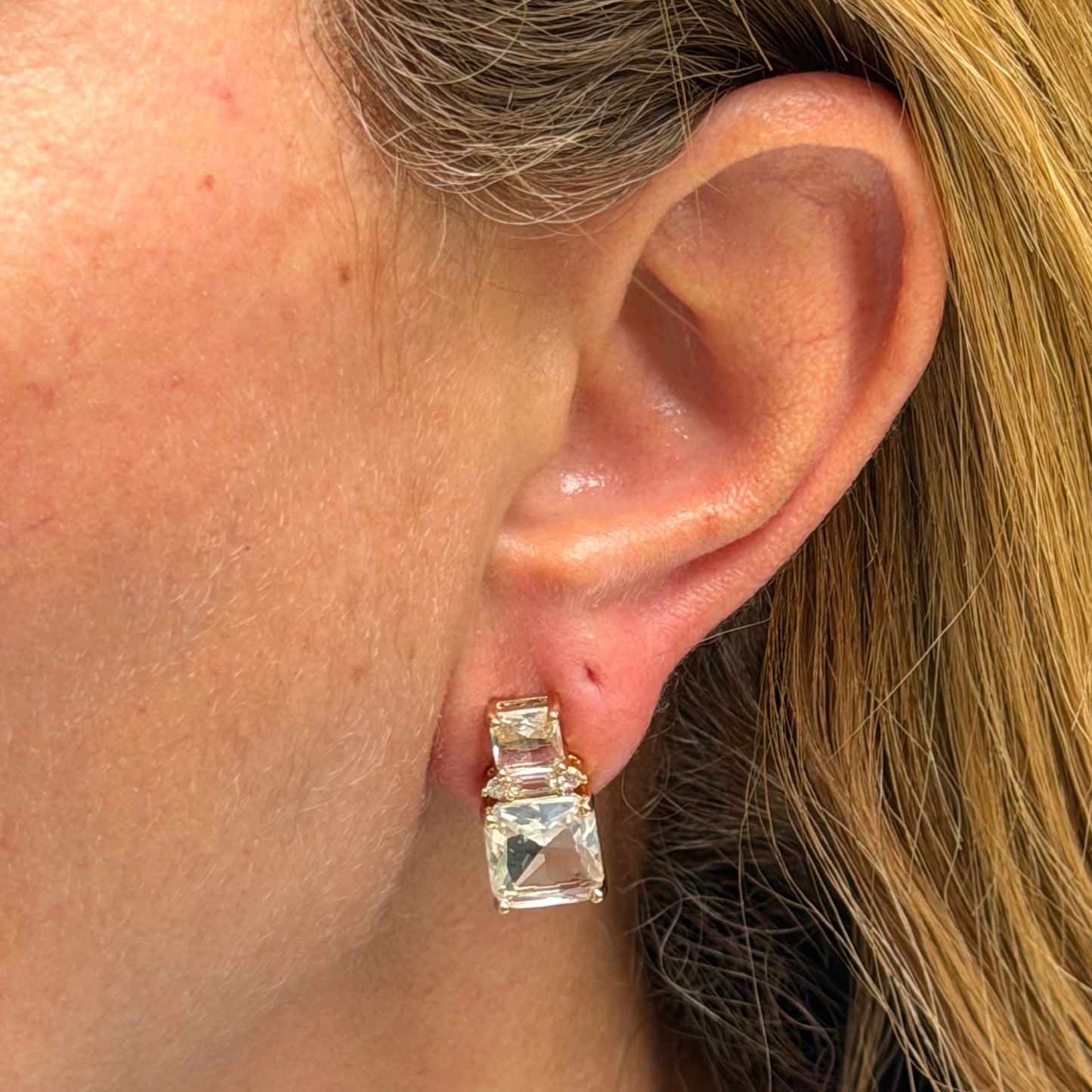 Square Earrings in 18K Gold Plated