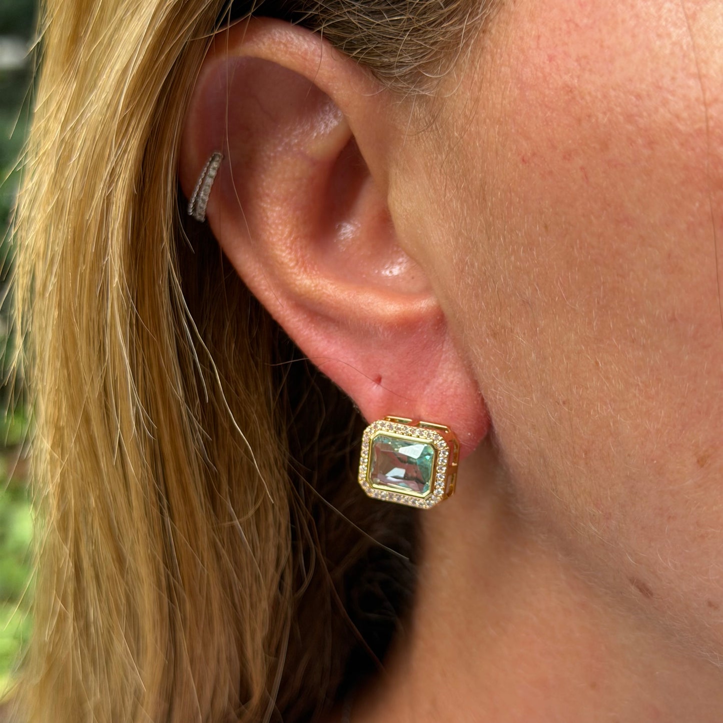 Square Earrings in 18K Gold Plated
