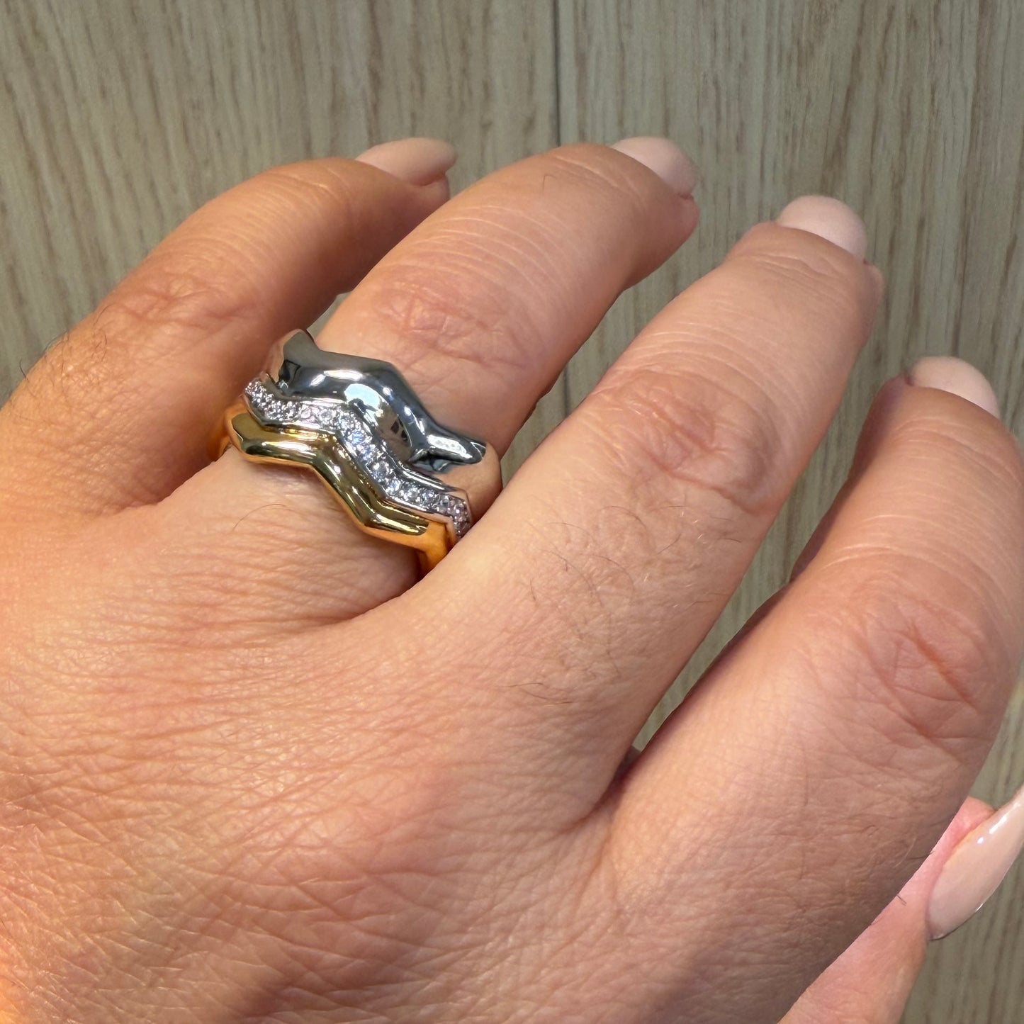 Triple Wave Ring in 18K Gold Plated