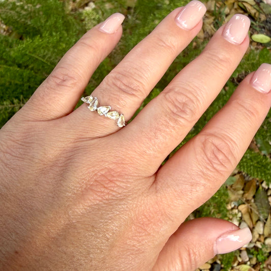 Navete Ring in 18K White Gold Plated