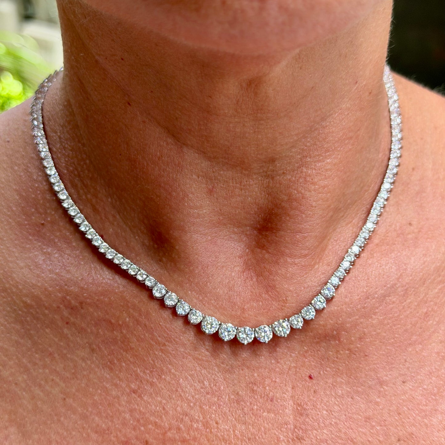 Moissanite Tennis Necklace in Sterling Silver 925