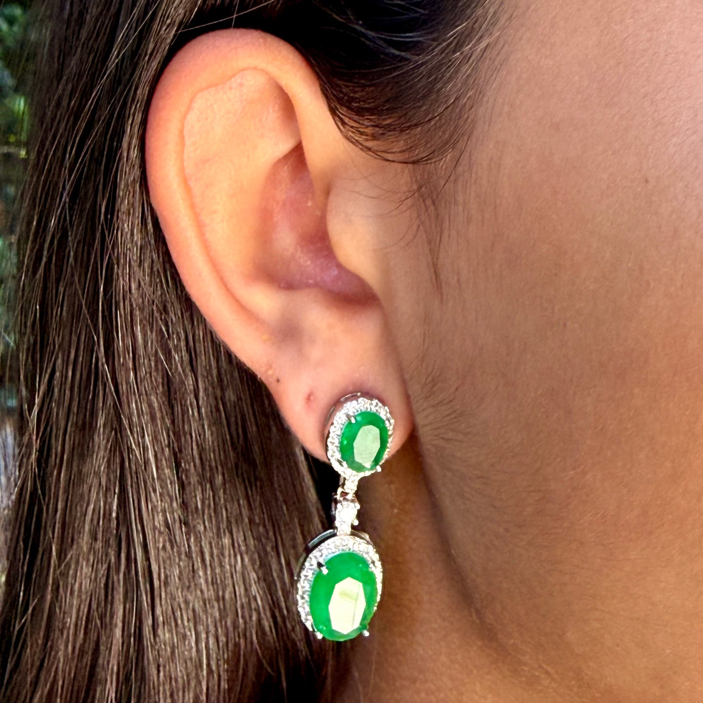 Love Earrings in 18K White Gold Plated