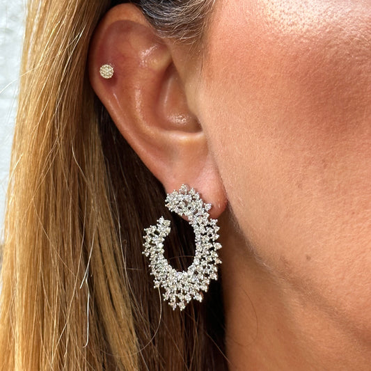 Leipzig Earrings in 18K White Gold Plated