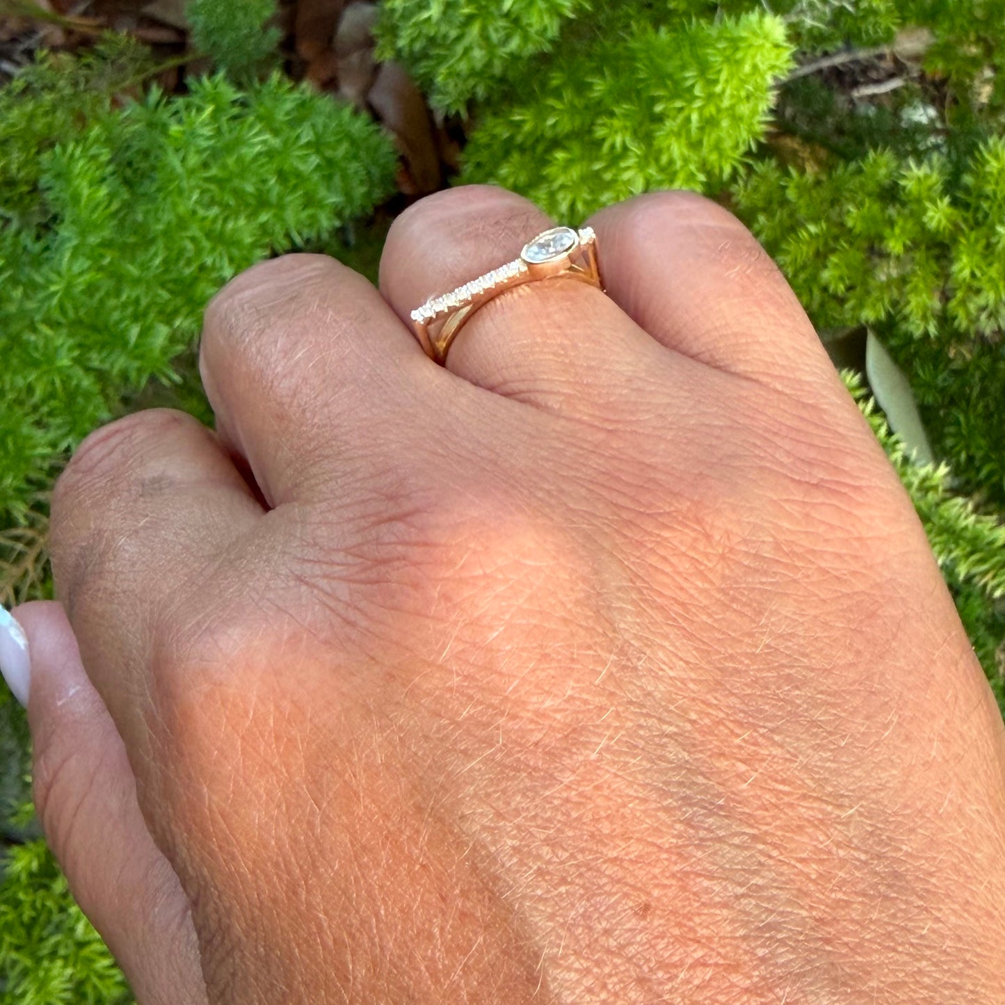 Moissanite Ring in Sterling Silver 925