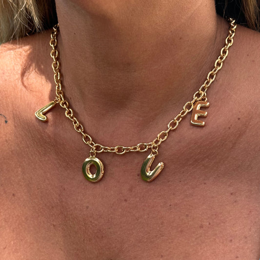 Love Necklace in 18K Gold Plated