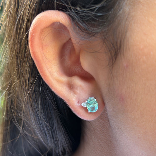 Turmaline Earrings in 18K White Gold Plated