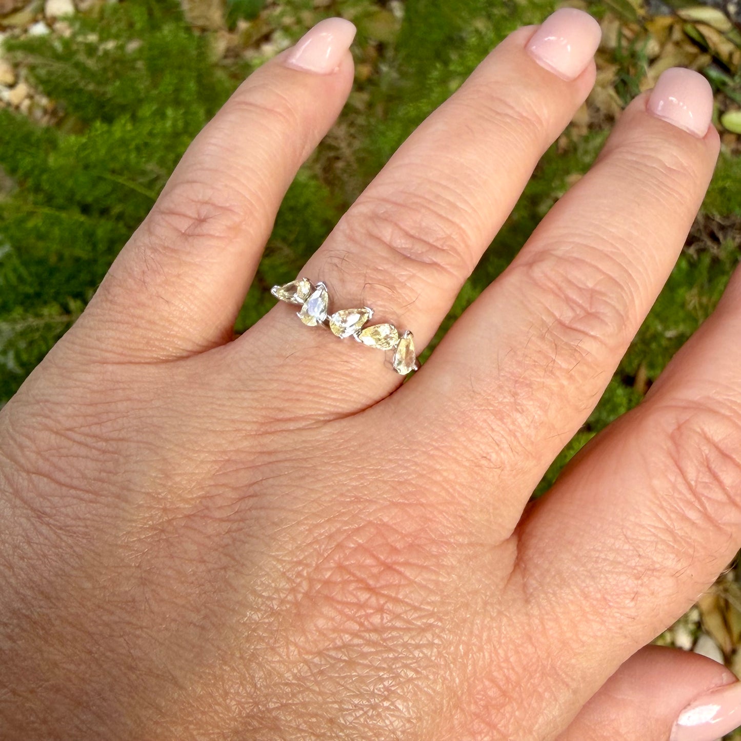 Navete Ring in 18K White Gold Plated