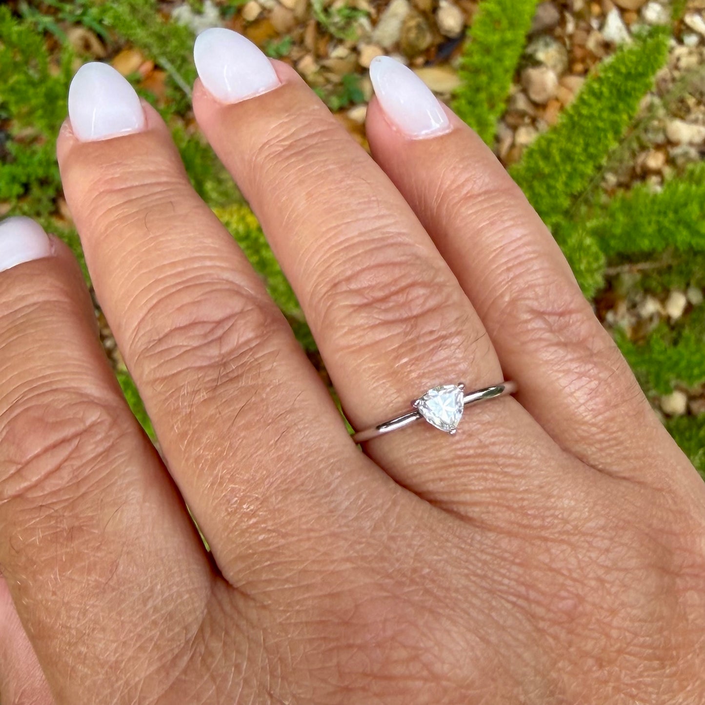 Solitaire Moissanite Ring in Sterling Silver 925