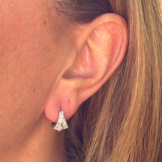 X Earrings in Sterling Silver 925