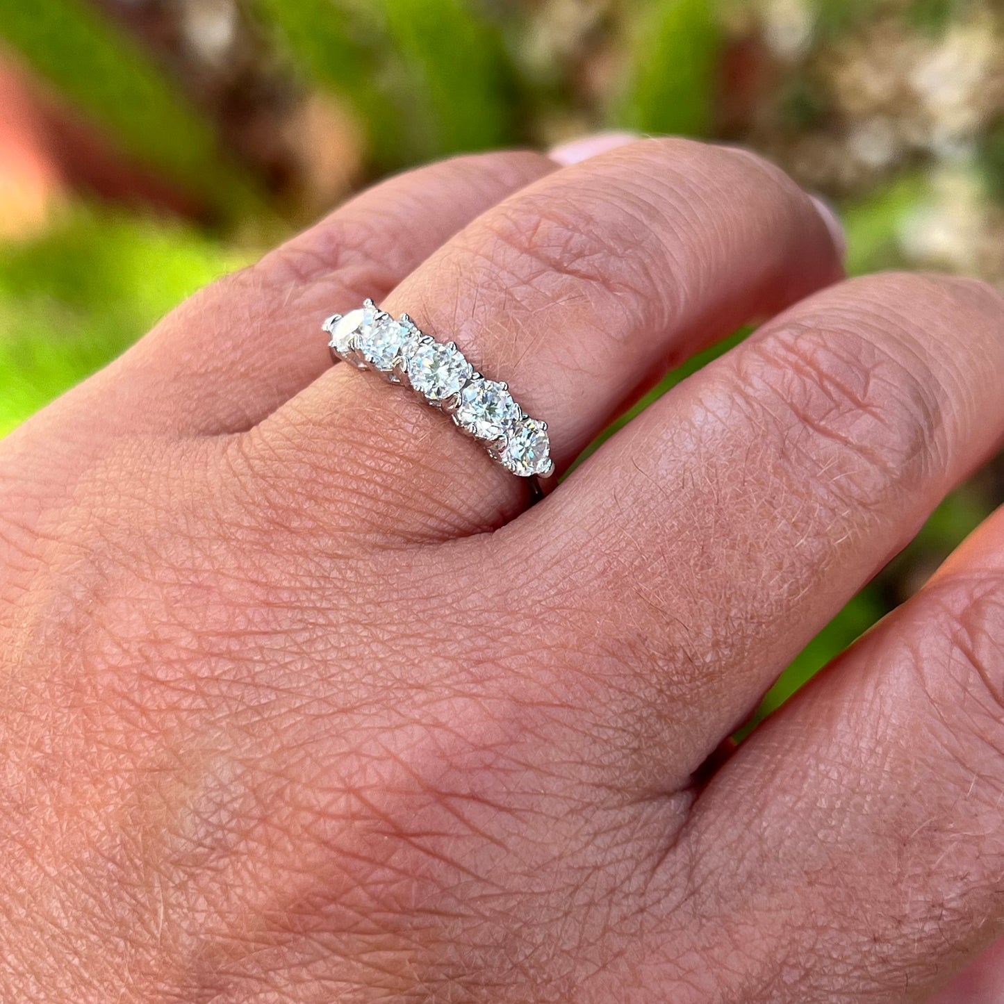 Moissanite Hoop Earrings in Sterling Silver 925
