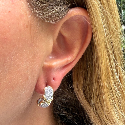 X Earrings in 18K Gold Plated