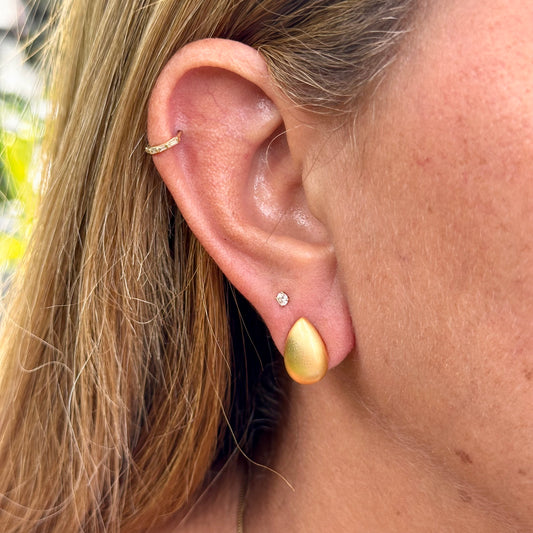 Matte Drop Earrings in 18K Gold Plated