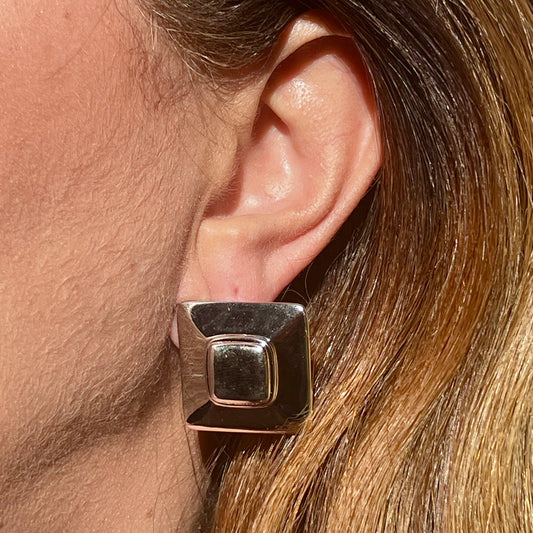 Square Earrings in 18K Gold Plated