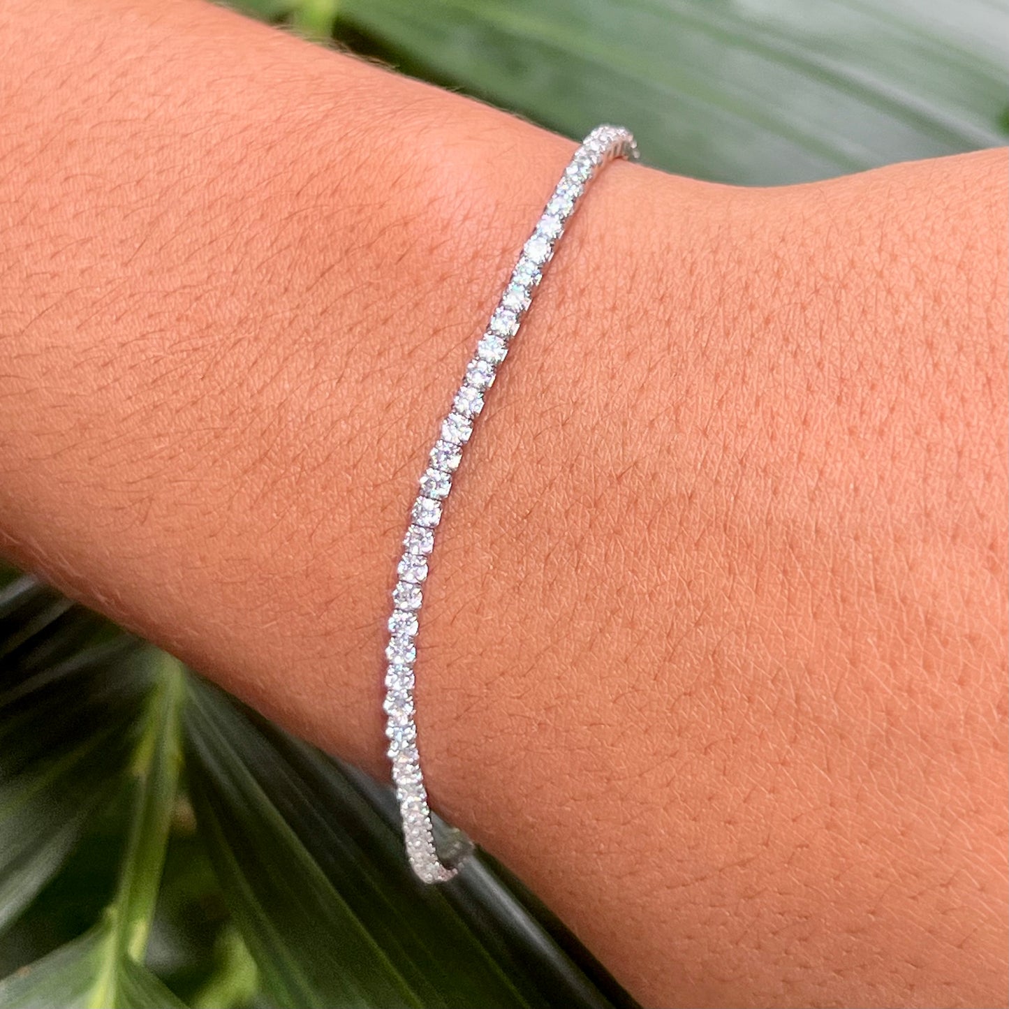 Adjustable Tennis Bracelet in Sterling Silver 925