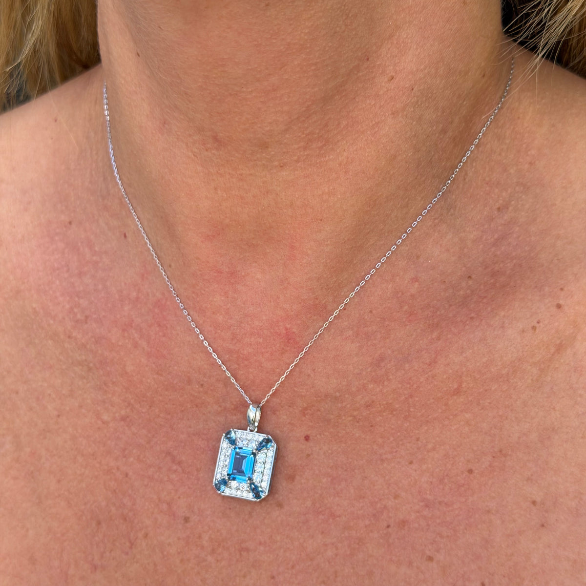 Blue Necklace in Sterling Silver 925