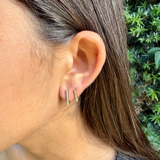 Rectangular Earrings in 18K Gold Plated