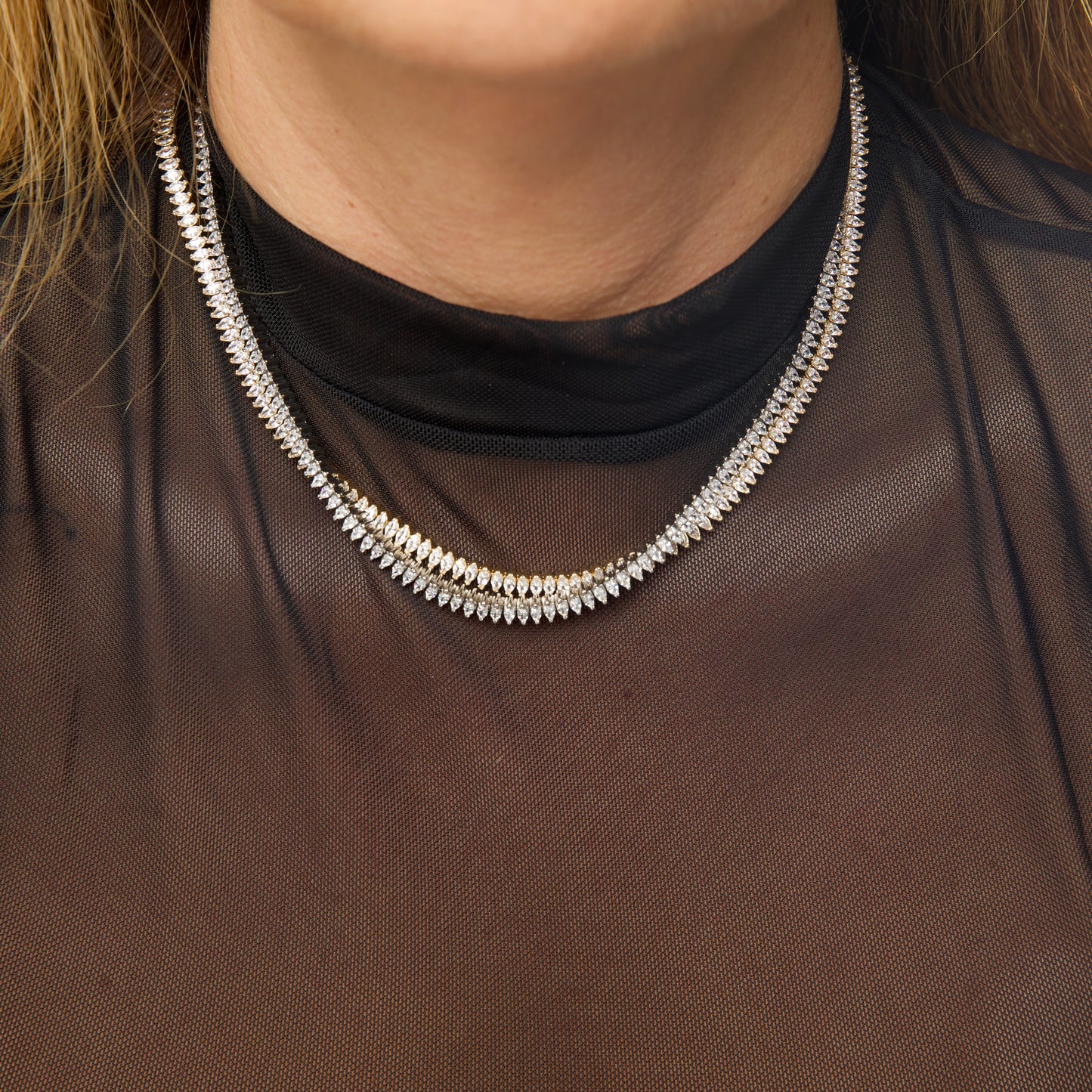 Baguette Necklace in 18K Gold Plated