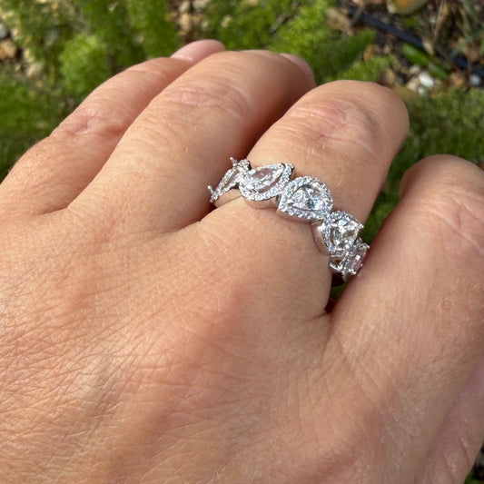 Five Drop Ring in Sterling Silver 925