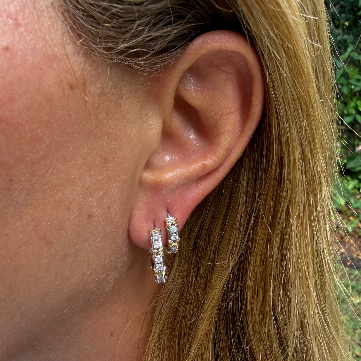X Hoop Earrings in 18K Gold Plated