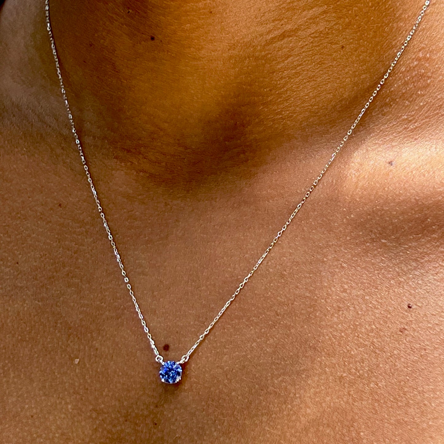 Tanzanite Round Necklace in Sterling Silver 925